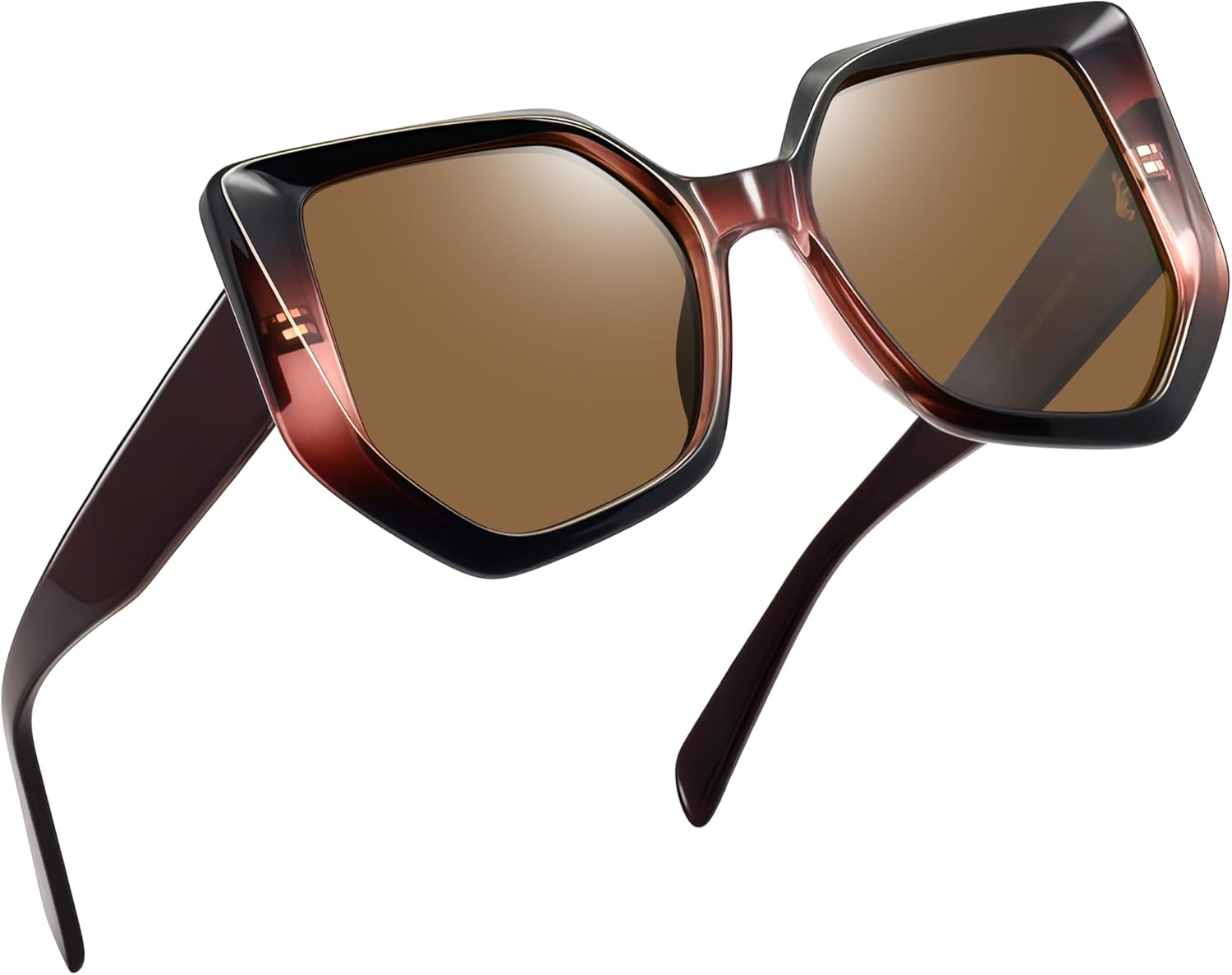 Joopin Hexagon Oversized Sunglasses Womens Acetate Sun Glasses Polarized UV Protection Irregular Ladies Shades