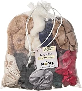 Scunci by Conair The Original Satin Scrunchie hair accessories - hair accessories for women - hair accessories for girls - Assorted Holiday Colors - 20 Count