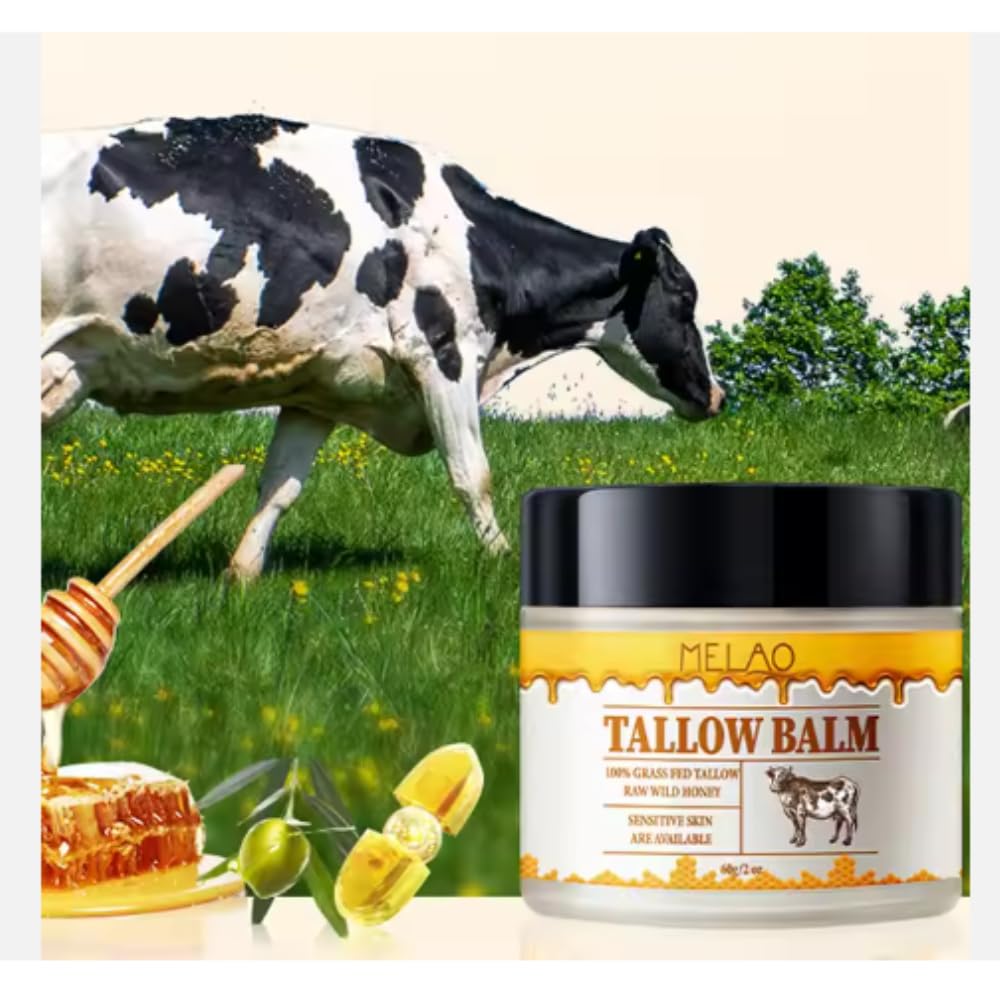 Biovix Beef Tallow for Skin Care Balm Beef Tallow Face Cream and Moisturiser for Body All-Natural Hydrating Tallow Balm with Raw Honey and Beeswax - Image 3