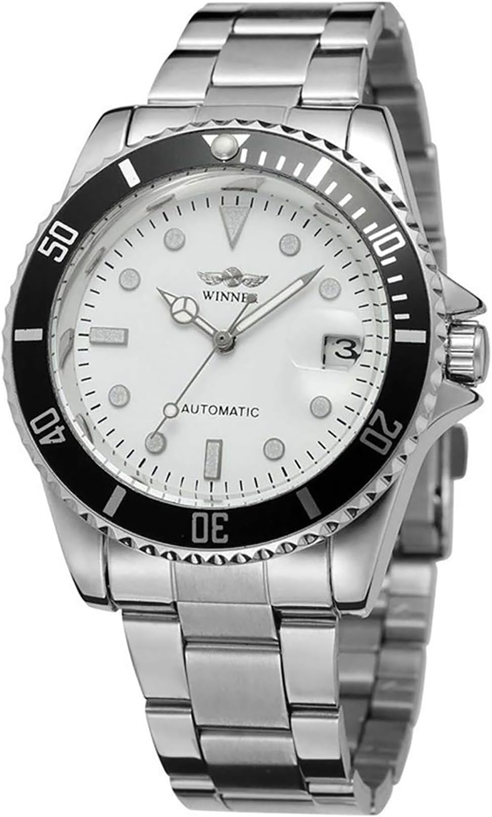 Men Automatic Mechanical Watches Full Steel Waterproof Mens Watches with Calendar