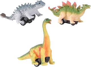 ibasenice 3Pcs Dinosaur Pull Back Car Baby car Toys Dinosaur Toy Early Educational Toy Car Truck Child Cartoon