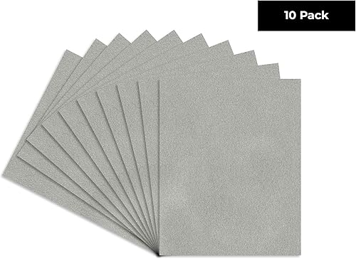 Miniatura 2 de Poster Palooza Tablero de respaldo de textura de gamuza gris claro de 8 x 10 pulgadas, tablero de fotos sin cortar (10 hojas)