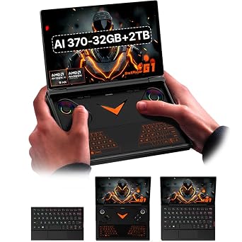ONEXPLAEYR G1 2-in-1 Handheld Gaming PC & Laptop - AMD Ryzen AI 9 HX 370-32GB+2TB, 8.8" 2.5K 144Hz Touch, Up to 8H Battery Life, Win11, Detachable RGB Keyboard, Hall Joystick, WiFi 6E, for Travel/Commute