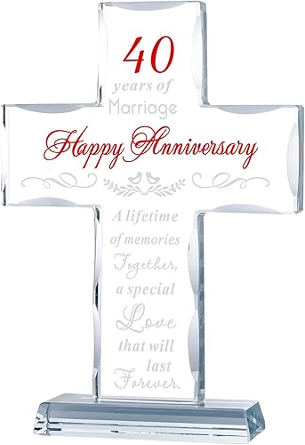 YWHL 40th Wedding Anniversary Cross Gifts for Parents - 40th Anniversary Gifts For Her