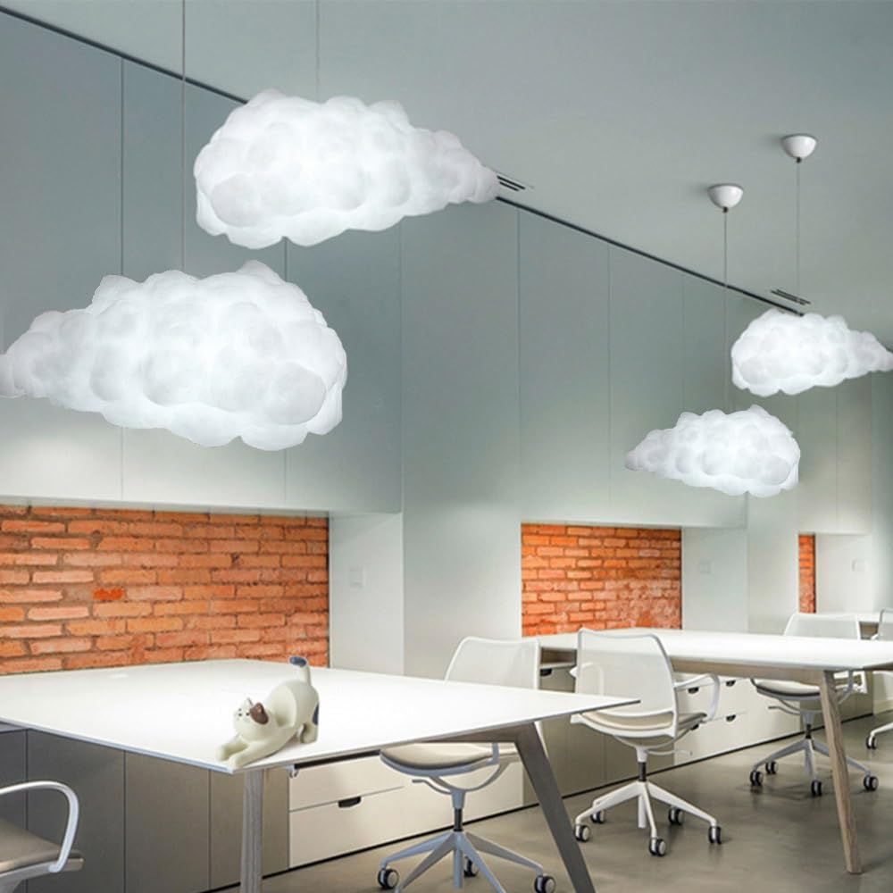 Cloud Pendant Light Ceiling Light Cloud Simulation Floating Cloud Creative Chandelier Decorative Cotton Pendant Light Cloud Lamp for Bedroom, Dining Room, Hallway
