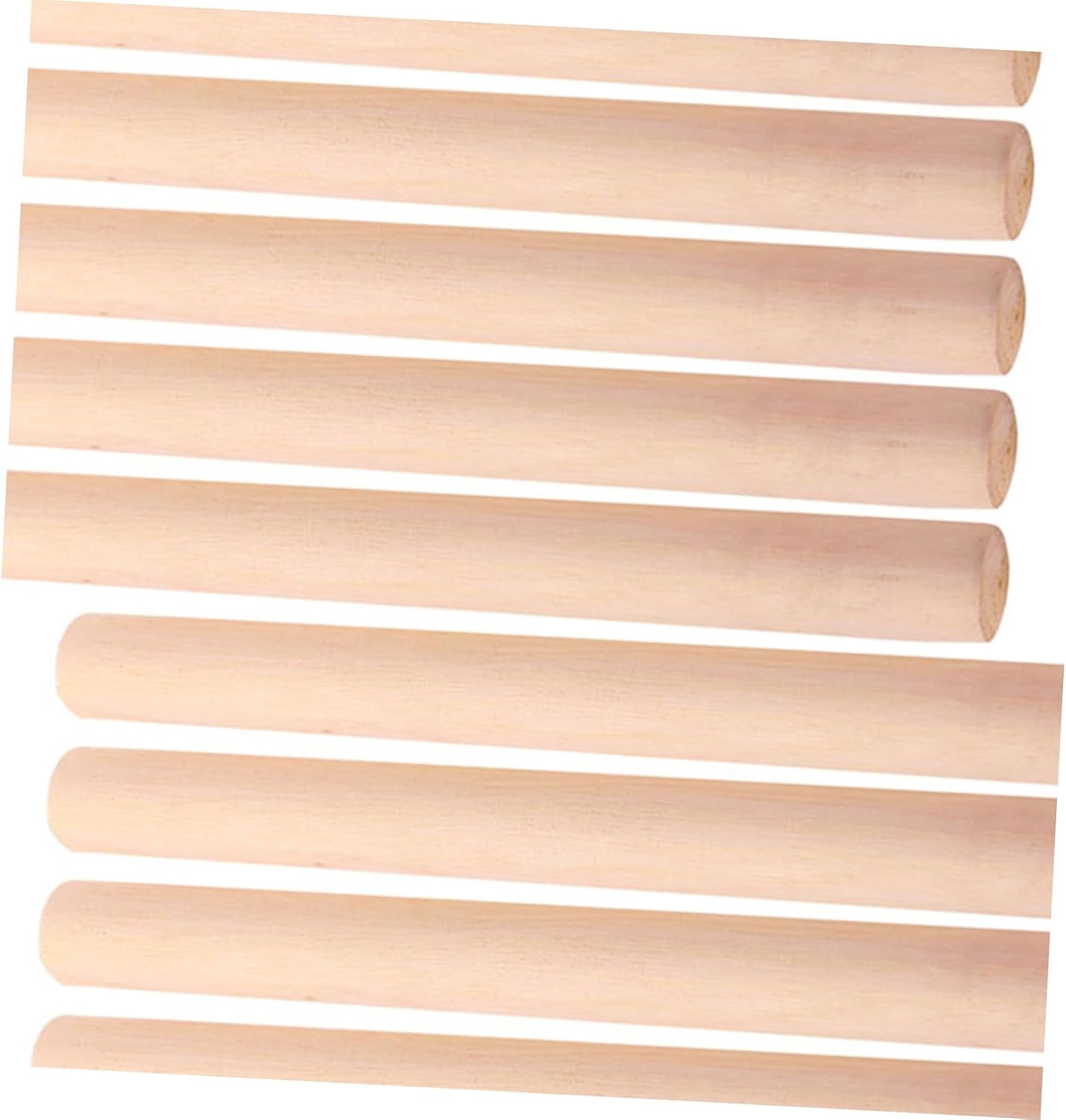 HOMSFOU 10pcs Wooden Rolling Pins Dough Roller Set for Dumpling and Pastry Baking, Beech Wood Kitchen Rolling Stick for Home Baking Tools