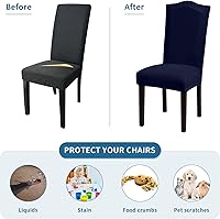 Vista 257 de Juego de 6 fundas elásticas para sillas de comedor, extraíbles y lavables, para sillas de comedor, hotel, ceremonia