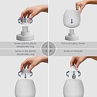 Vista 24 de Lámpara de Mesa de Noche Táctil - Lámpara Pequeña Rosa para Dormitorio con Puertos de Carga USB C+A, Regulable de 3 Niveles, Lámpara de Escritorio