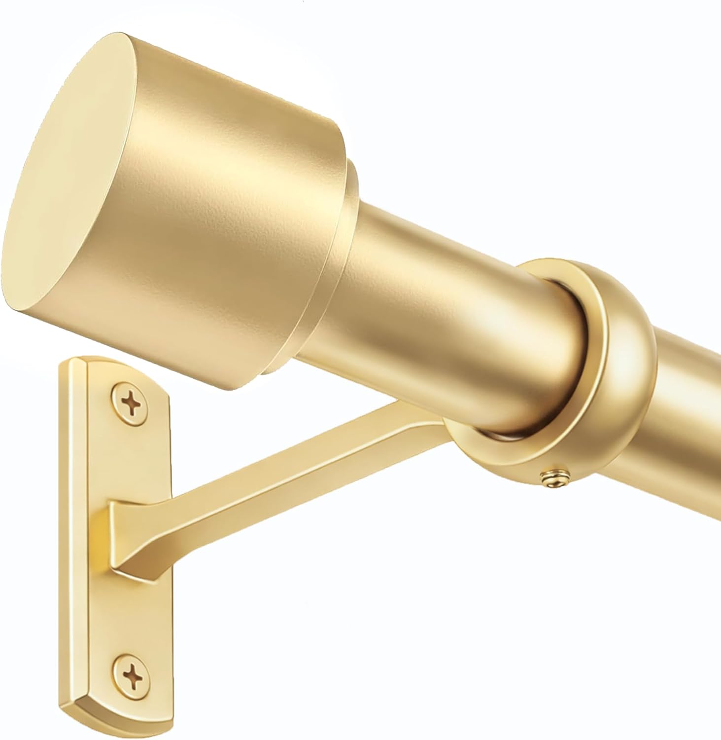 18-150 Inch Curtain Rods, No Drill Easy Installation, 1 Inch Diameter, Adjustable Heavy Duty Rod, Gold Extra Long Window Rods, Decorative Finials, Wall Brackets