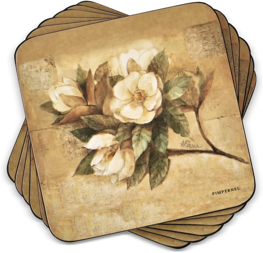 Pimpernel Sugar Magnolia Coasters - Set of 6