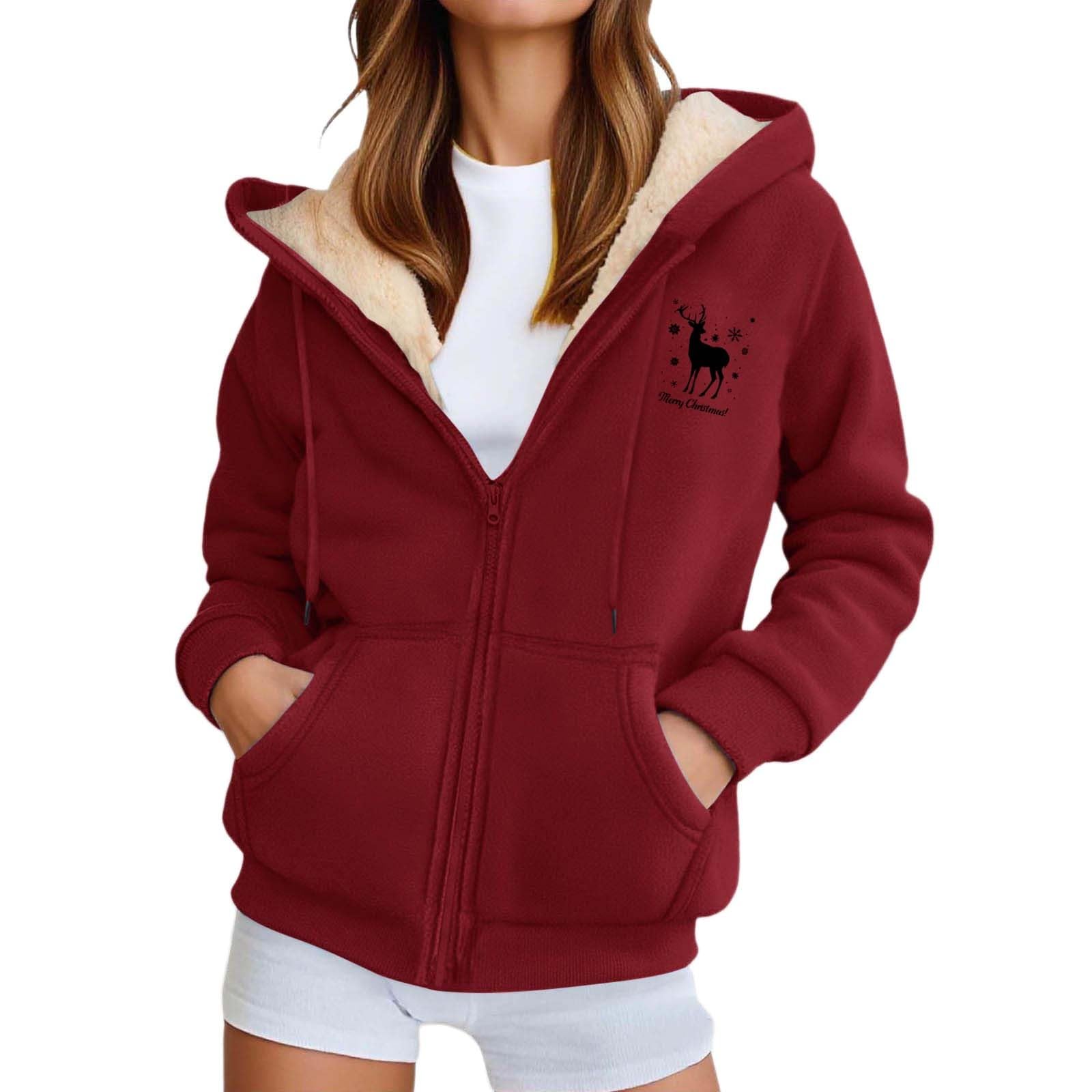 Sweat à capuche zippé d'hiver imprimé idéal pour le cocooning