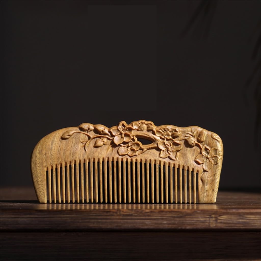 Grzebienie do stylizacji retro rzeźba w drewnie grzebień do włosów męski grzebień do włosów masaż skóry głowy drewniany grzebień przenośny grzebień kręcone włosy grzebień