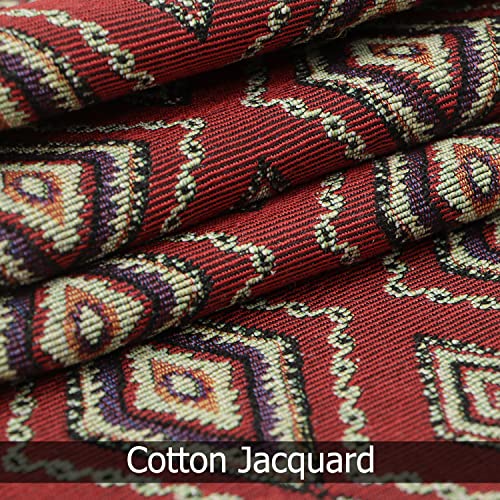 Image of HOKIPO Cotton Jacquard Dining Table Runner 6 Seater, 12X52 Inches (In-531-D2), Red
