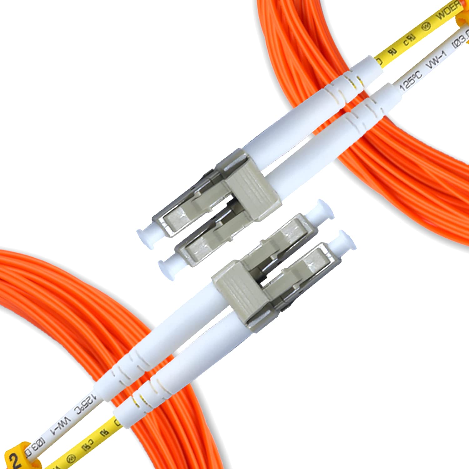 NewYork Cables OM2 LC to LC Fiber Patch Cable 1 Meter (3.28ft) Multimode Duplex 62.5/125 Jumper Cord, 10Gb Ethernet Fiber Optic Cable, LSZH Jacket for LAN, WAN, Data Center Networking (Orange)