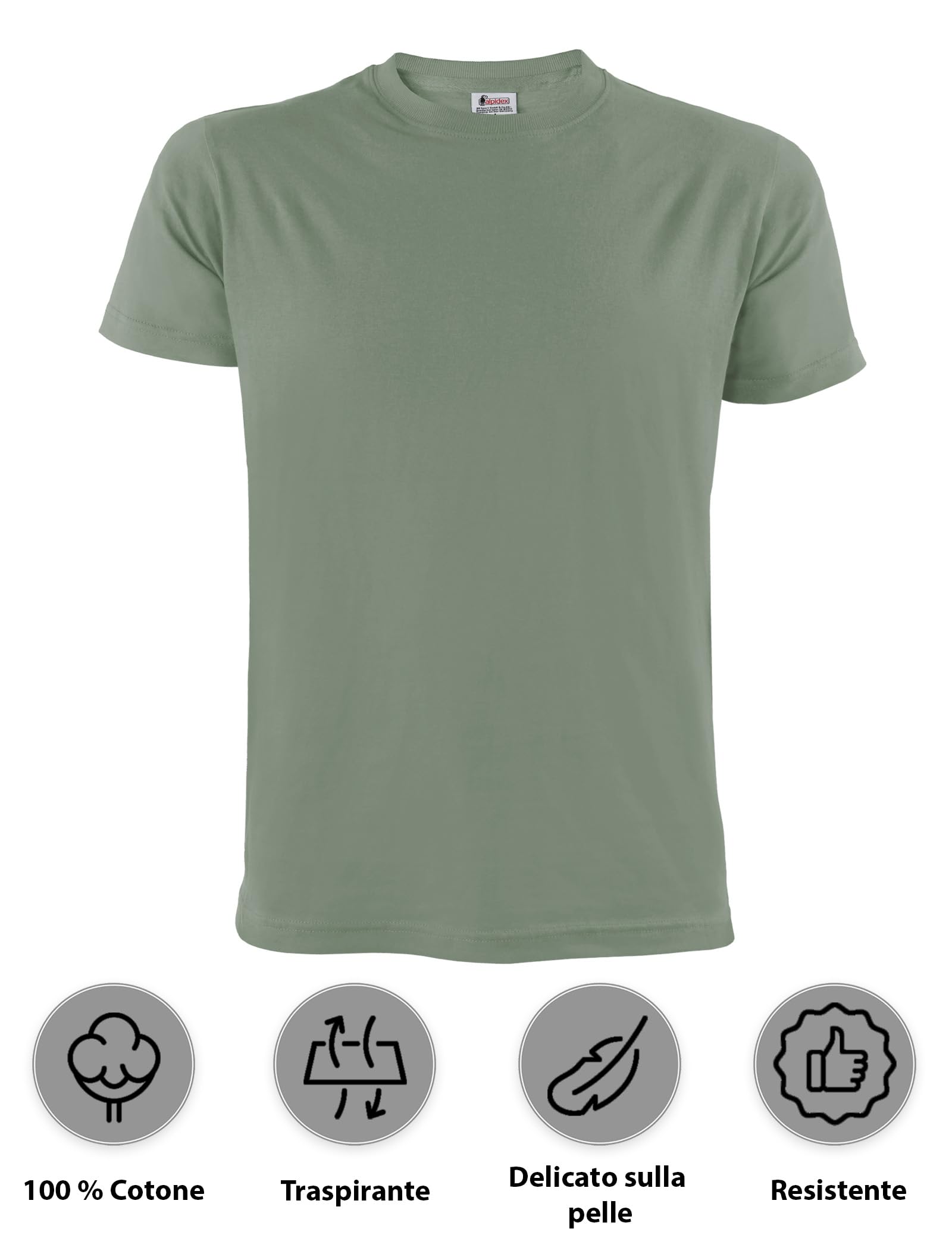 ALPIDEX T-Shirt Magliette da Uomo Confezione da 5 con Girocollo - Taglie S M L XL XXL 3XL 4XL 5XL