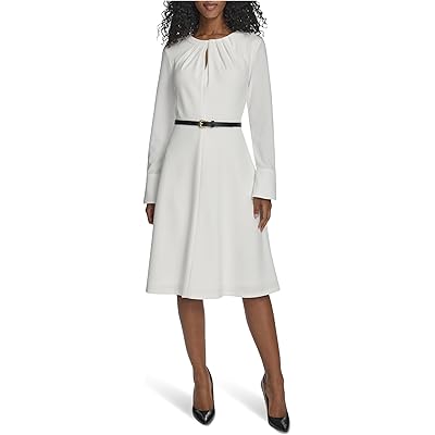 Платье Calvin Klein Long Sleeve Scuba Crepe Belted Alne
