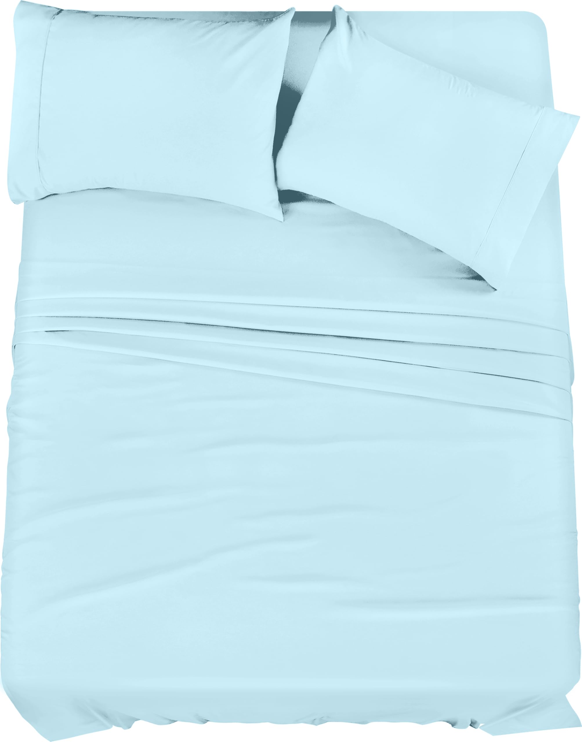 Utopia Bedding King Sheet Set – 4 Piece Bed Sheets for King Size Bed, Soft and Breathable Microfiber, Includes 1 Fitted Sheet, 1 Flat Sheet and 2 Pillowcases (Ice Blue)