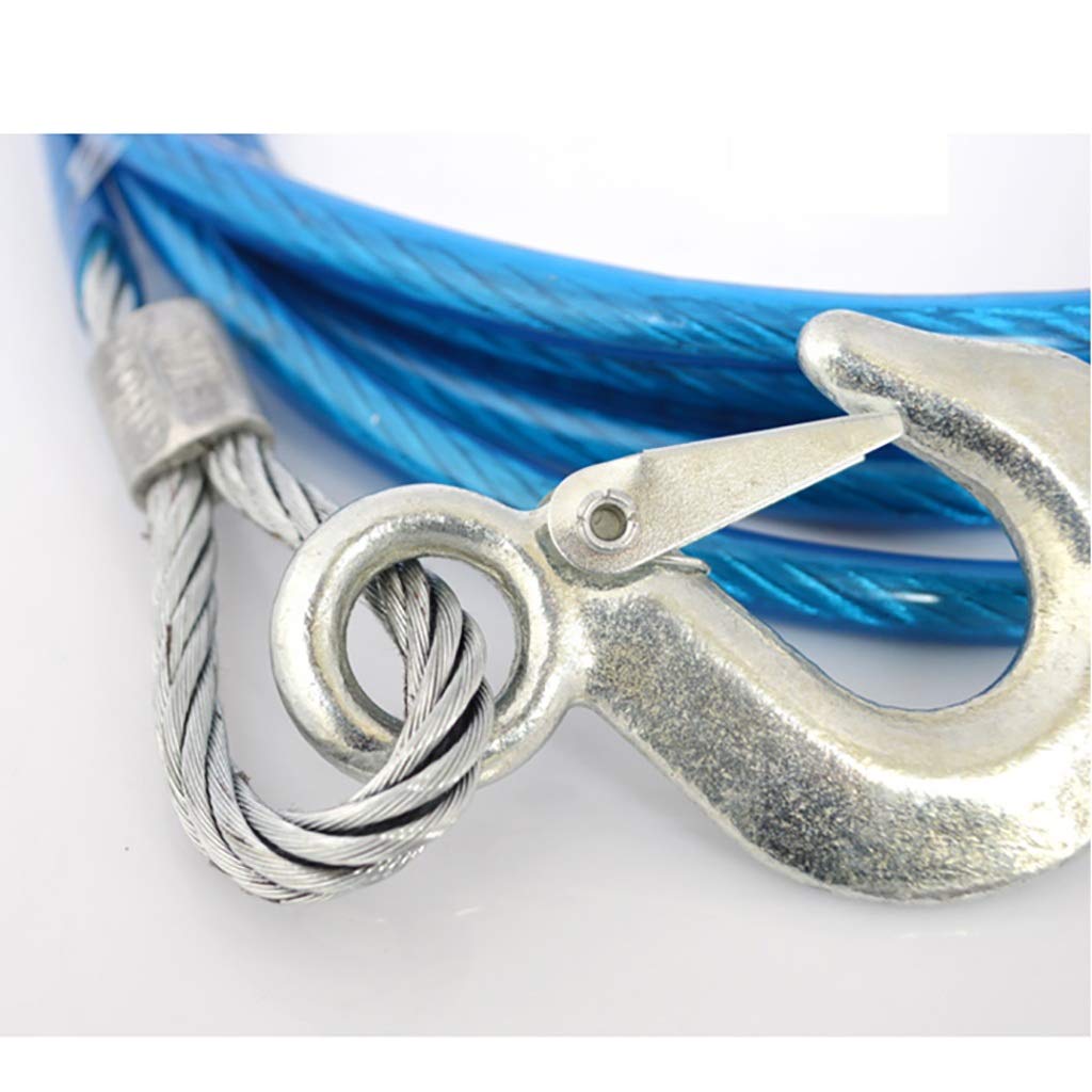 Correa de Remolque, Cuerdas de Remolque Correa de Tracción de Alambre Deo de 3 Metros, Correa de Tracción Resistente, Cuerda de Tracción de Hasta 4 Toneladas, Portátil Y Duradera, Azul