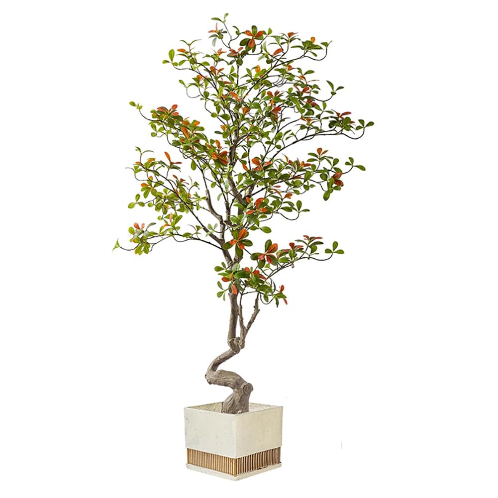 SWENEEN 180Cm High Artificial Water Stone Banyan Tree,Indoor Artificial Tree Potted Plant With Realistic Artificial Flowers,Decorative Green Artificial Tree,Tall Simulation Plant,C High 150cm