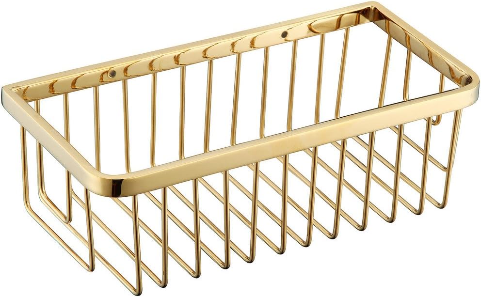 Bathroom Accessories Brass Shower Caddy Wire Basket Ti-PVD Storage Shelves