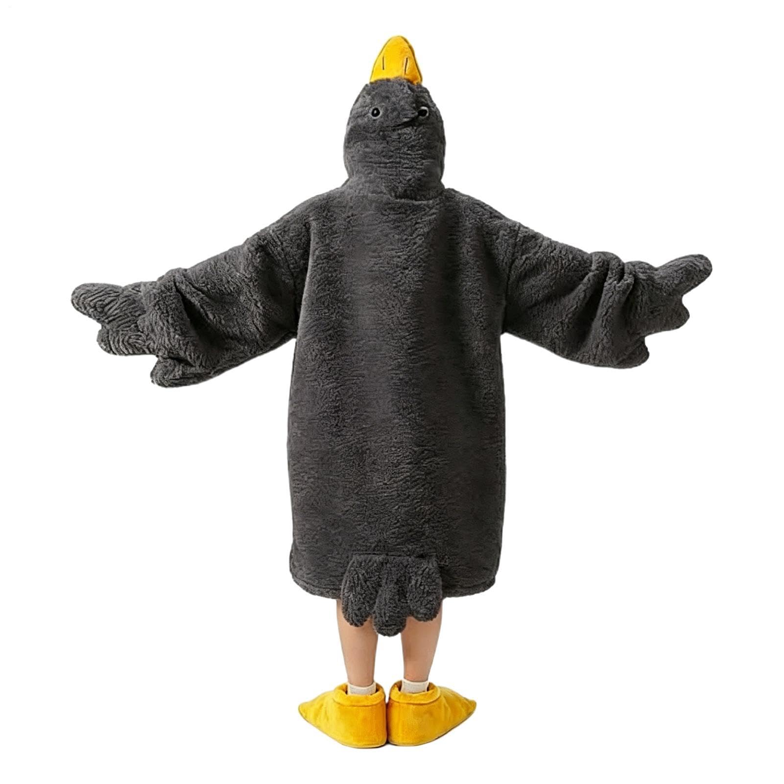 Coperta Con Cappuccio Adulti Set Costume Da Oca Caldo E Divertente In Pile | Coperta Indossabile Con Maniche Per Bambini E Adulti Inverno Freddo Per A Casa, Camera Da , Dormitorio, Feste