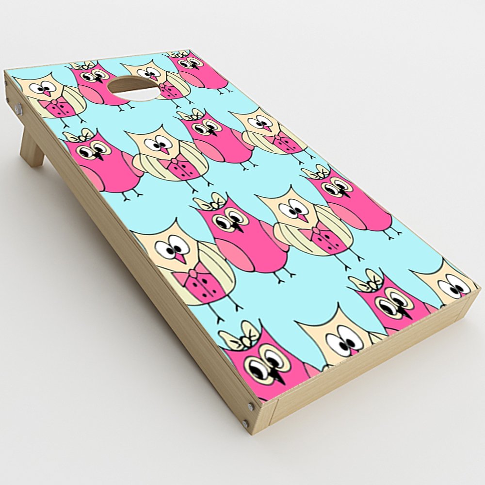 Skin Decal Vinyl Wrap for Cornhole Game Board Bag Toss (2xpcs.) Skins Stickers Cover/Cartoon Owls Husband Wife
