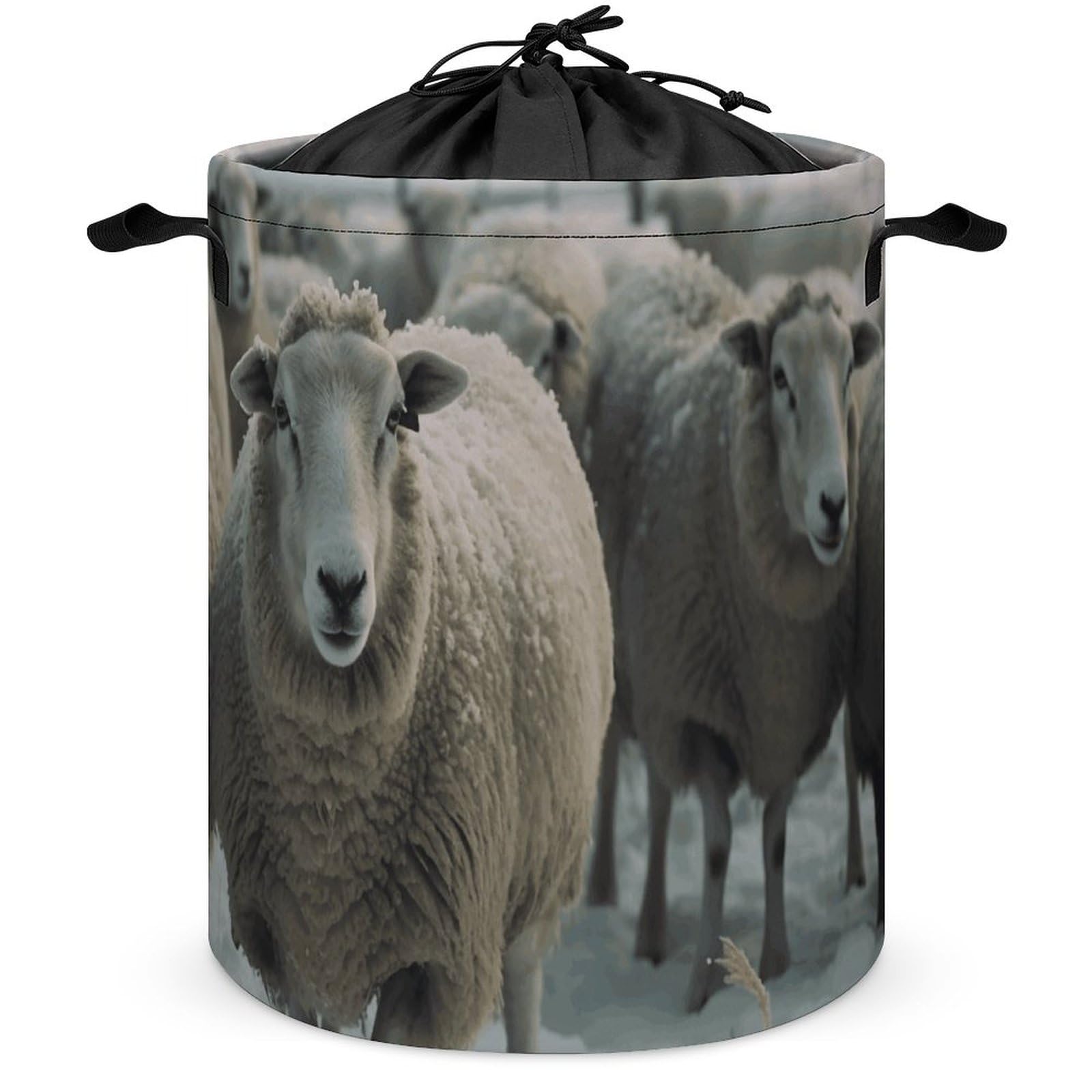 Panier à linge motif moutons pour organiser la chambre d'enfant ou la buanderie avec style