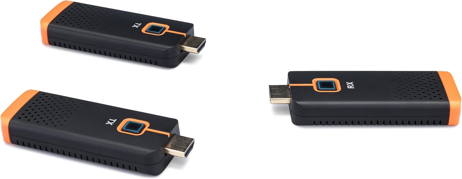 ClearClick Present+Share Mini (4K Edition) – Wireless Presentation System for HDMI, Laptops, PC, Smartphones, & TV or Projector (2 Transmitter, 1 Receiver Kit)