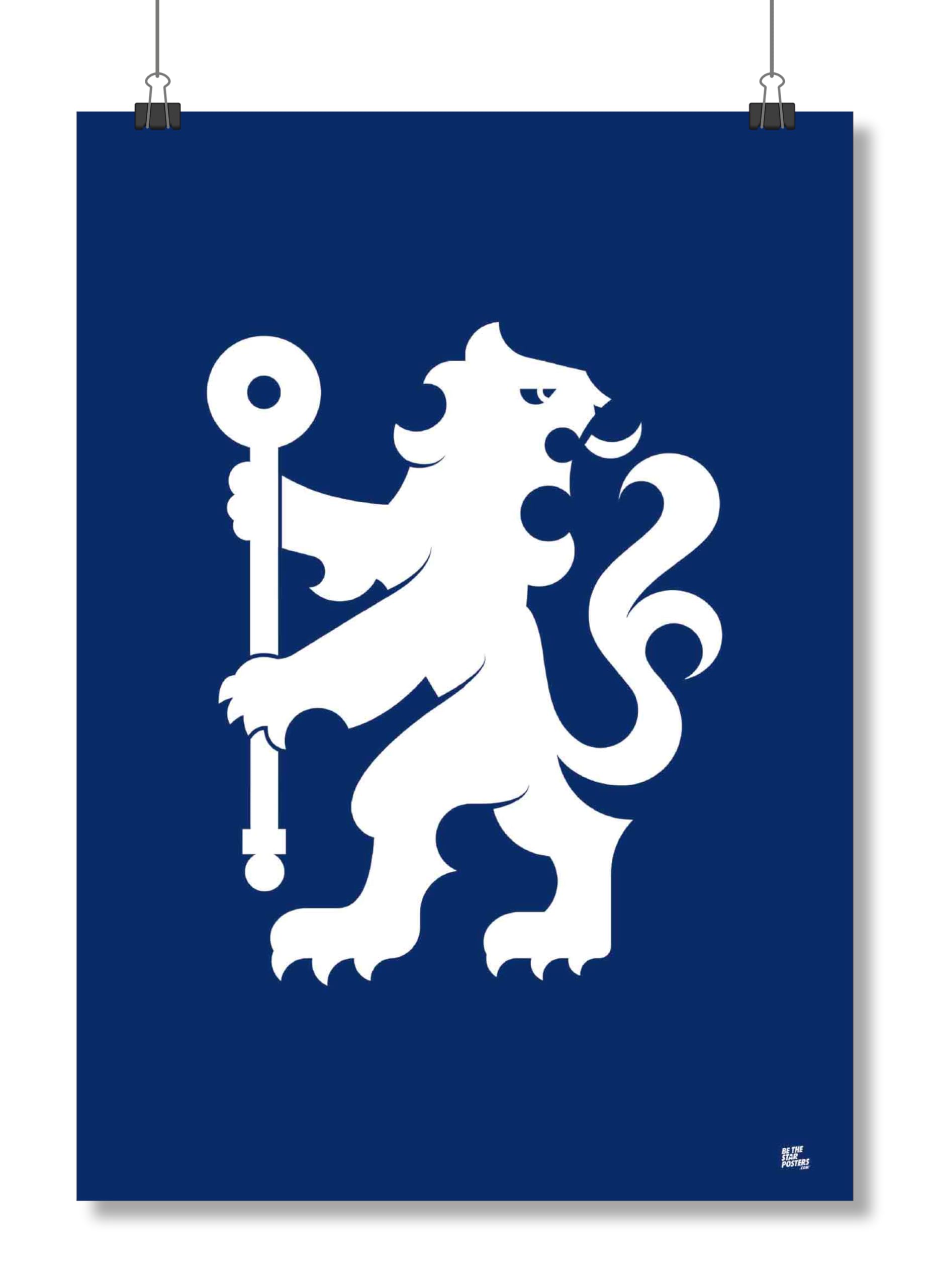 Chelsea FC Lion Crest Poster A4 - Official Chelsea Poster - Perfect Chelsea Gifts for girls & Boys - Football Wall Art - Premier League Posters & Chelsea Gift Idea