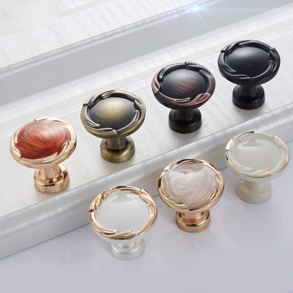 knobs,Cabinet Knobs, Ceramic Pull Handle Knobs Door Knobs4pcs Round Delicate Bar Simple Fashion Drawer Practical Furniture Wardrobe Grip (6510 Single Hole White)