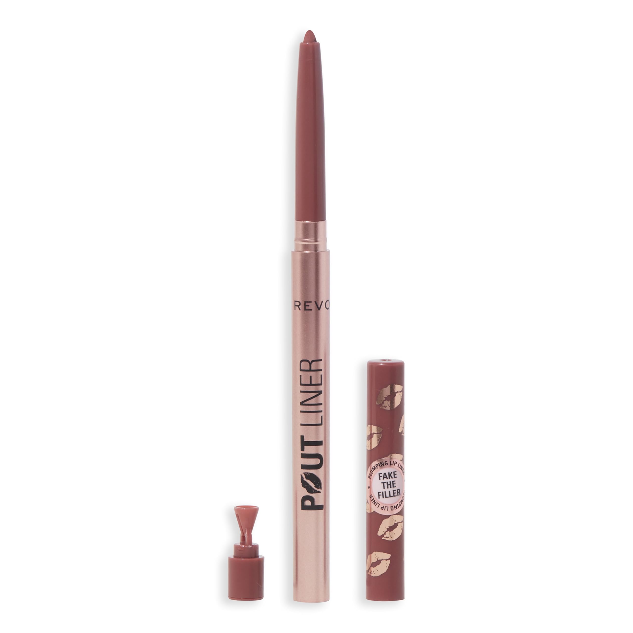 Revolution Beauty, Pout Bomb Plumping Lip Liner, Long Lasting Lip Shaper with Hyaluronic Acid & Vitamin E, Vegan & Cruelty-Free, Cool Deep Nude