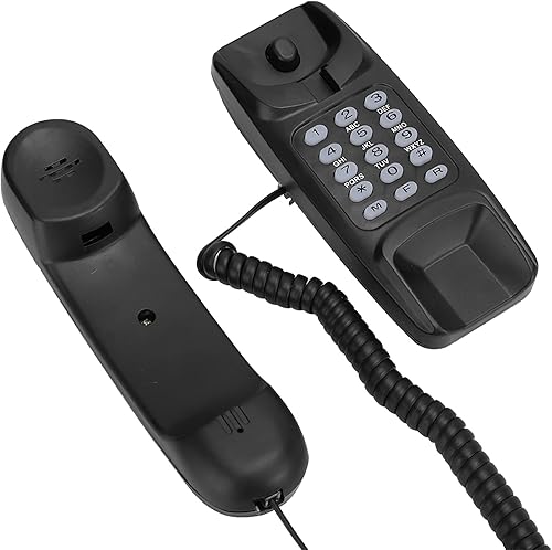 Miniatura 1 de Teléfono fijo de montaje en pared, uso doméstico del hotel sin pantalla, teléfono fijo de escritorio y montaje en pared, teléfonos con cable, con