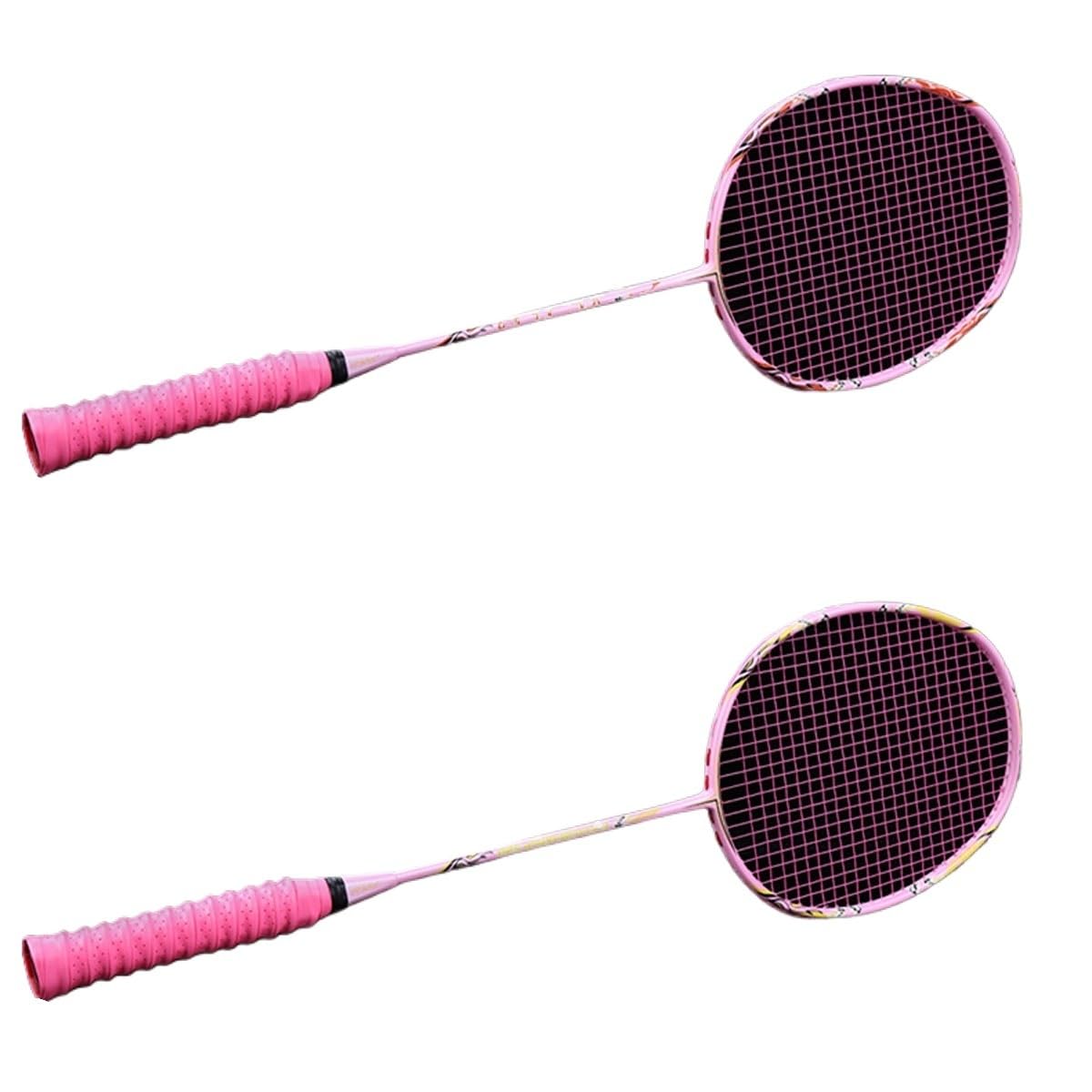 Badminton Set Racchetta da Badminton Ultraleggera a Doppia Faccia in Fibra di Carbonio 9U/64g/G5 Max 35lbs (Include Borsa e Corda)