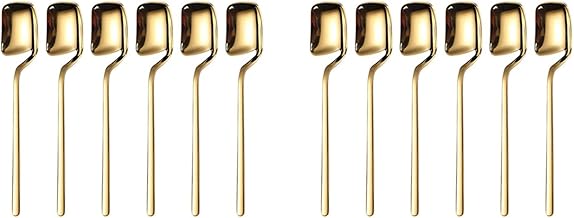 EMBRACENATURE Coffee Spoons,12 Pieces Espresso Spoons,5.6 Inches Stainless Steel Small Spoons Teaspoons Tiny Spoon(Gold)