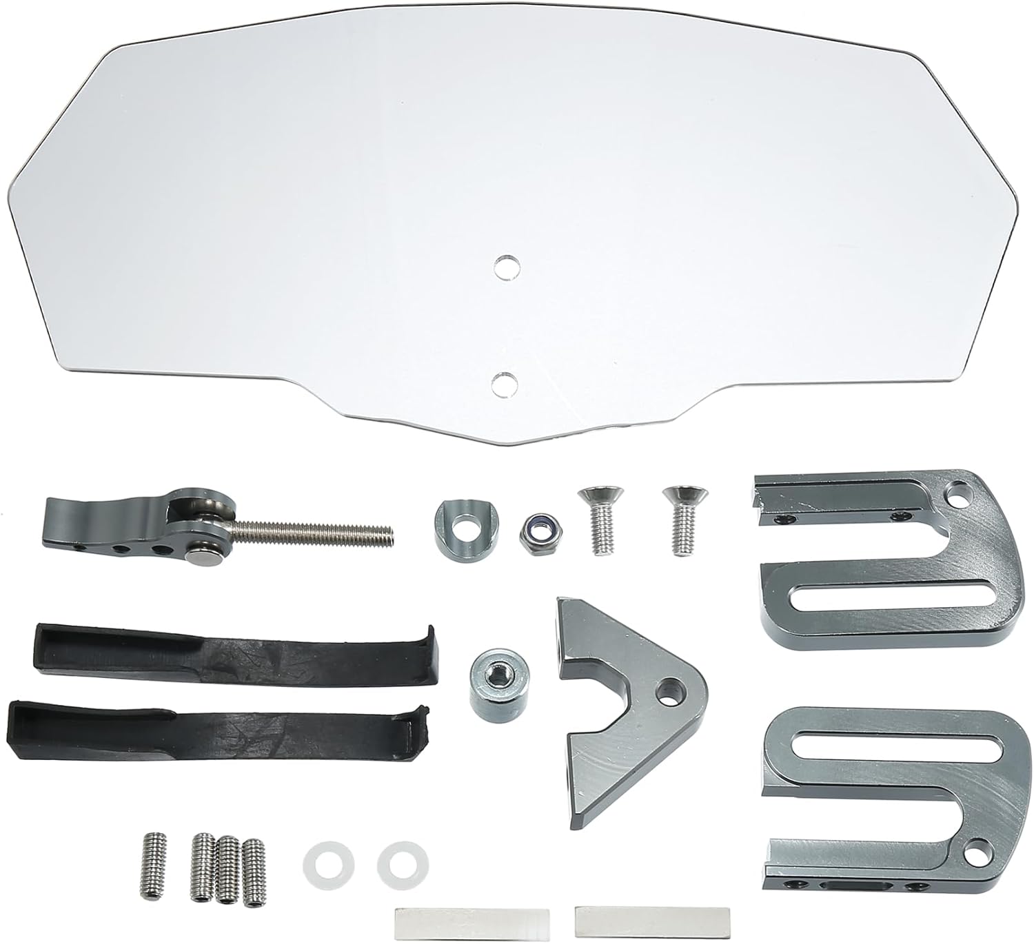 Motoforti Motorcycle Windshield Motorcycle Wind Deflector Clear Lens Adjustable Clip Windshield Extension Universal Fit for Most Motorcycle Scooter