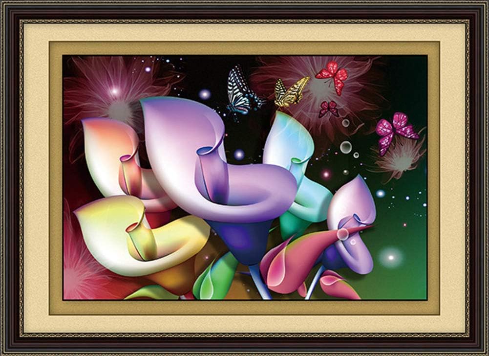 YGS-69 DIY 5D Round Rhinestones Diamond Mosaic Dream calla lilies Diamond Painting Cross Stitch Diamond Embroidery Home Décor