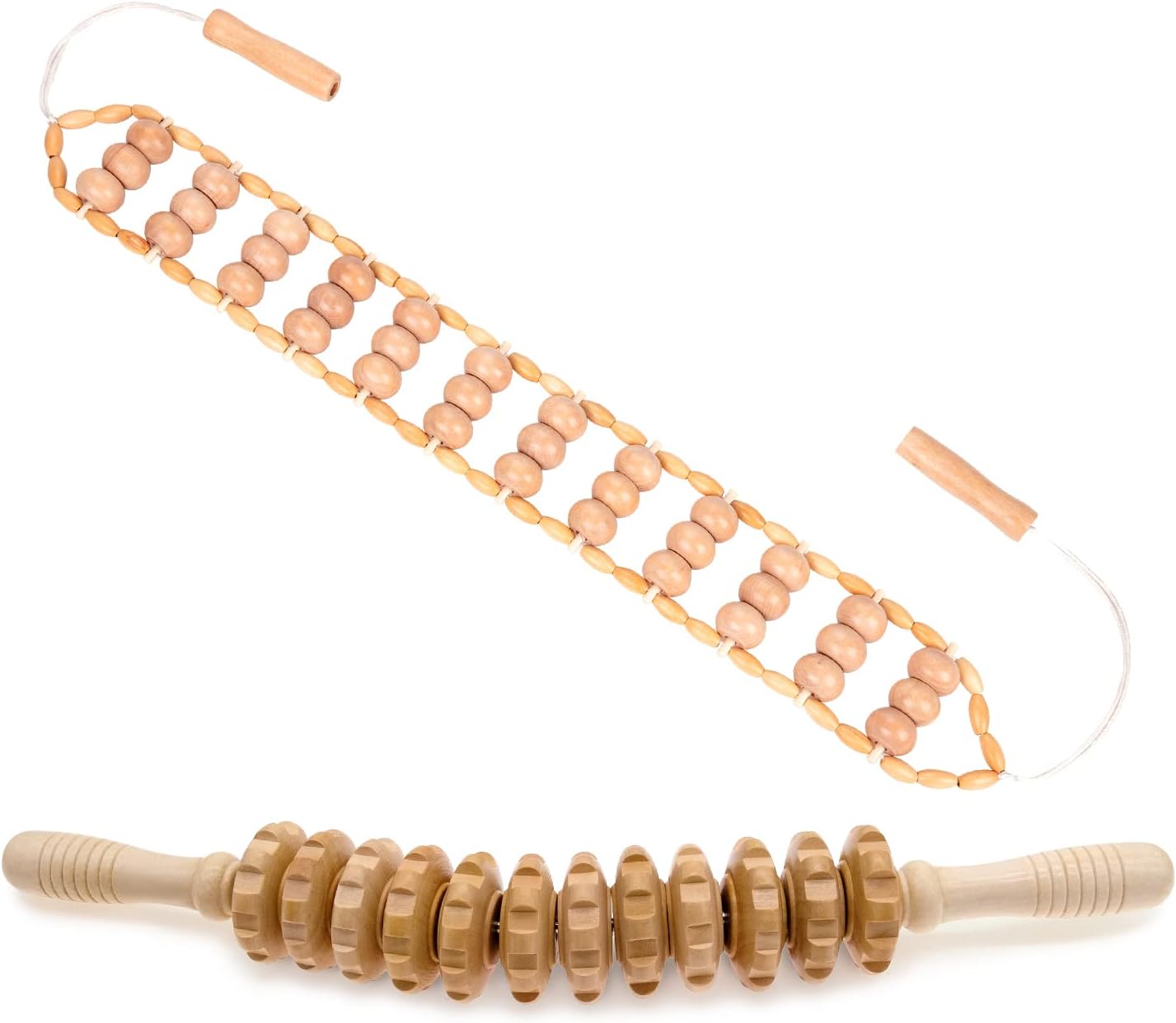 ViVACious 2in1 Wooden Massage Roller Tools Professional