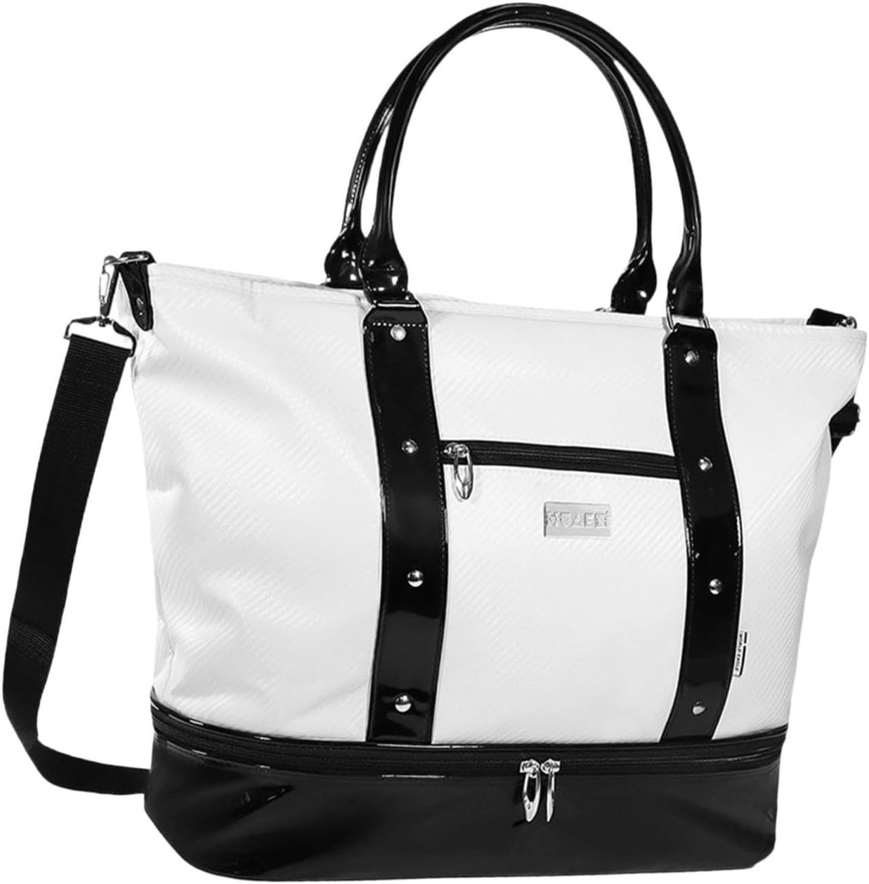 Sports Duffel Bag for Golf Gear with Adjustable Strap and Handle for Men and Women, White