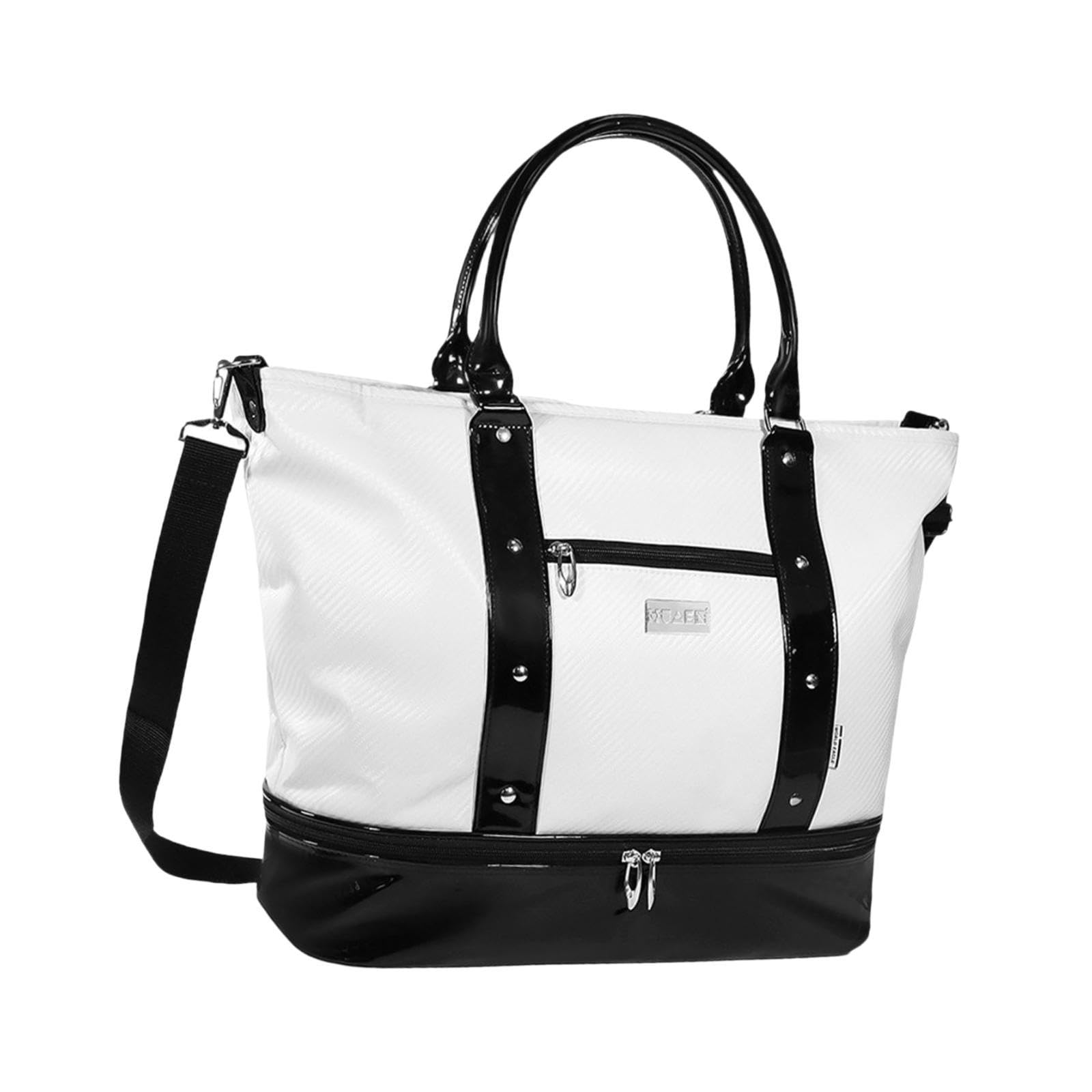 RNXRZANK Sports Duffel Bag for Golf Apparel with Shoulder Strap and Handle for Men and Women, White