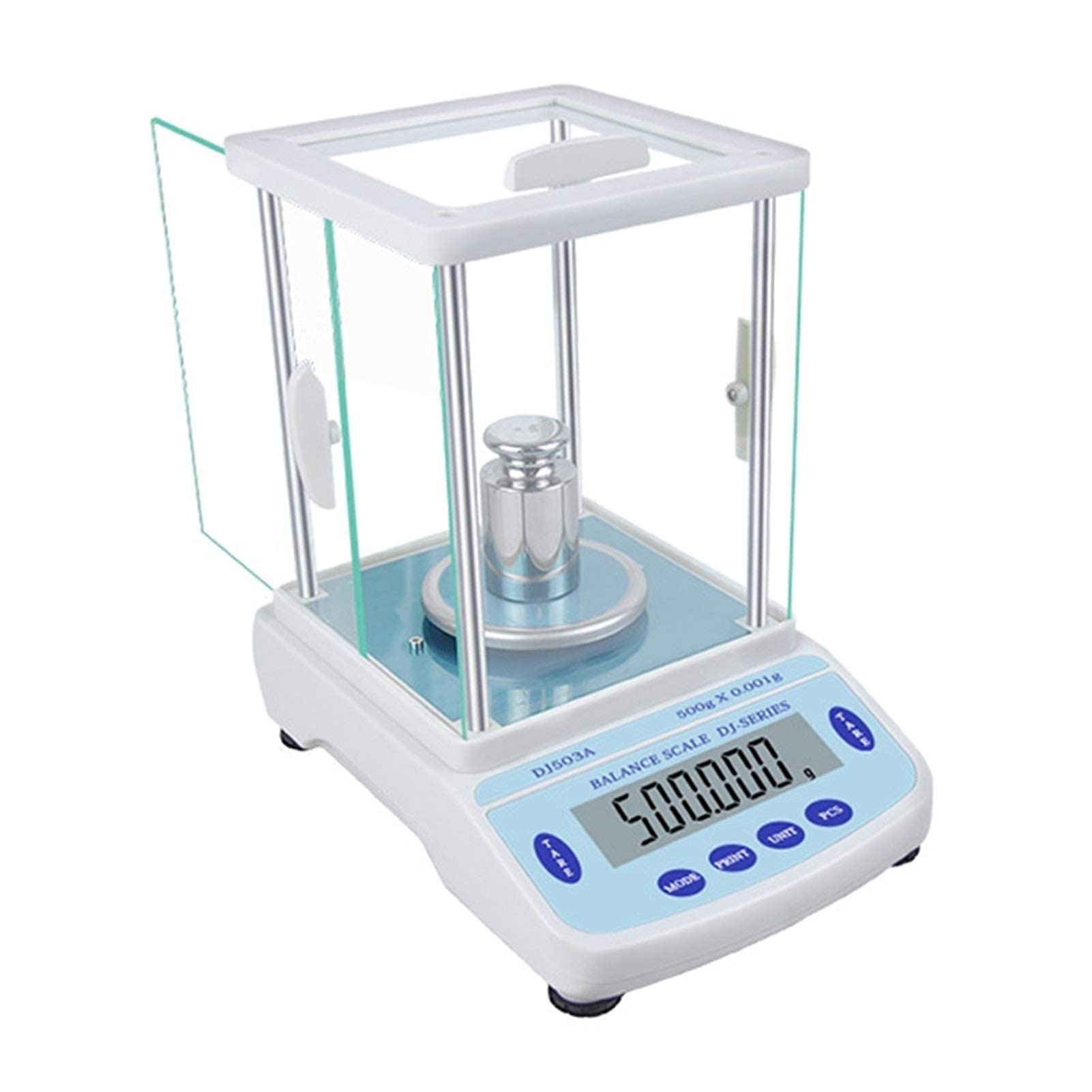 Bilancia analitica Digitale, Bilancia da Laboratorio di precisione di pesatura 0,001 g con Display LCD con interfaccia RS232 Antivento per Farmacia di Laboratorio