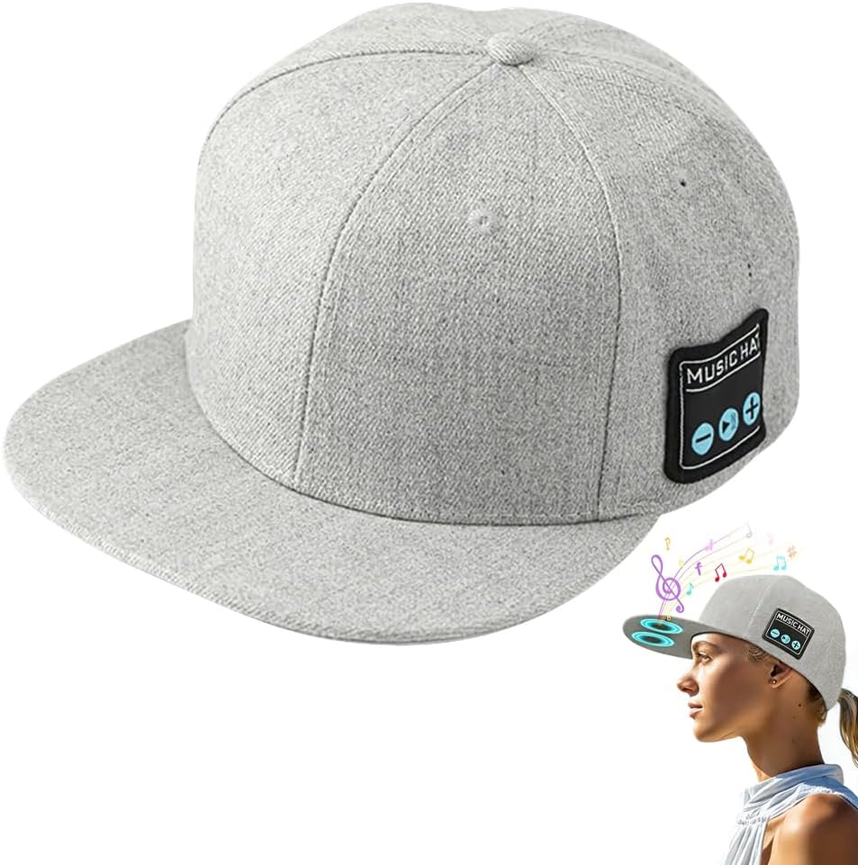 Bluetooth Dual-Speaker Baseball Cap, Outdoor Sports Sunshade Golf Hat for Men/Women/Boys/Girls, Adjustable Music Hat for Sports, Street Dance, Hands-Free Calls Ivory