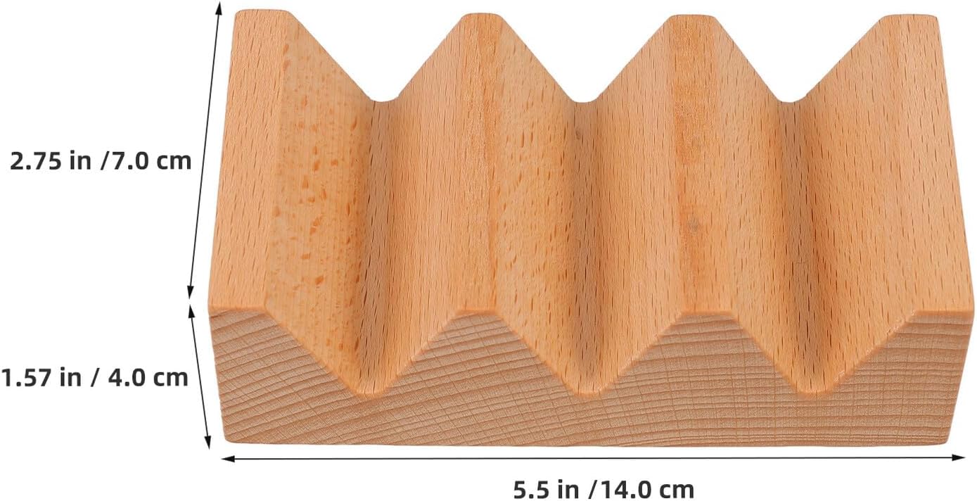 Wooden Sushi Taco Holder Tray with 3 Grids for Serving