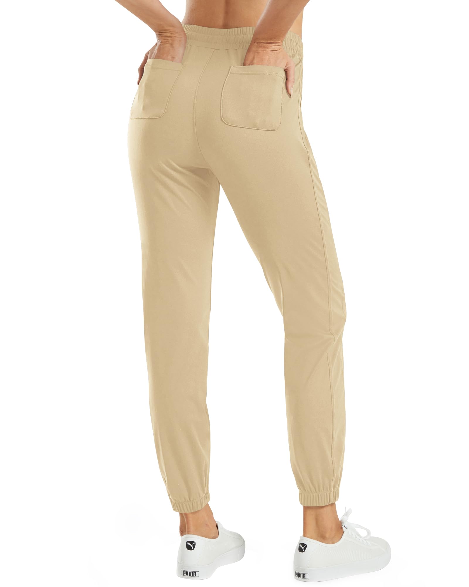 G4Free Pantalones quirúrgicos para mujer con bolsillos, cordones de ajuste, pantalones deportivos de golf, pantalones deportivos con cincha inferior, pequeño/regular/alto