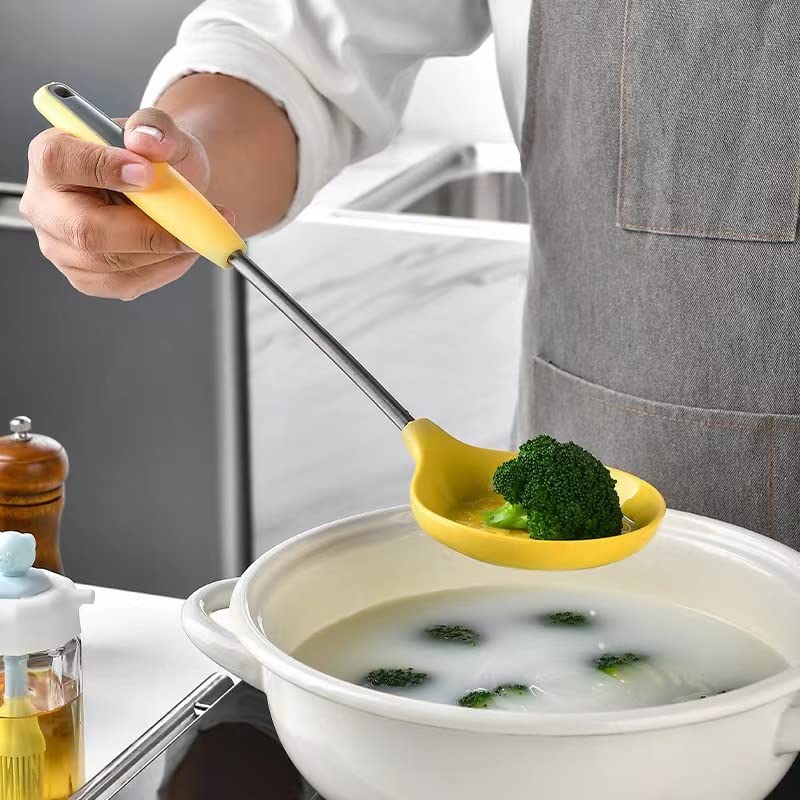 Silicone Cooking Utensil Set, 15 pcs Stainless Steel Silicone Cooking Kitchen Utensils Set, Cooking Utensils for Nonstick Cookware, Kitchen Gadgets and Spatula Set - Yellow