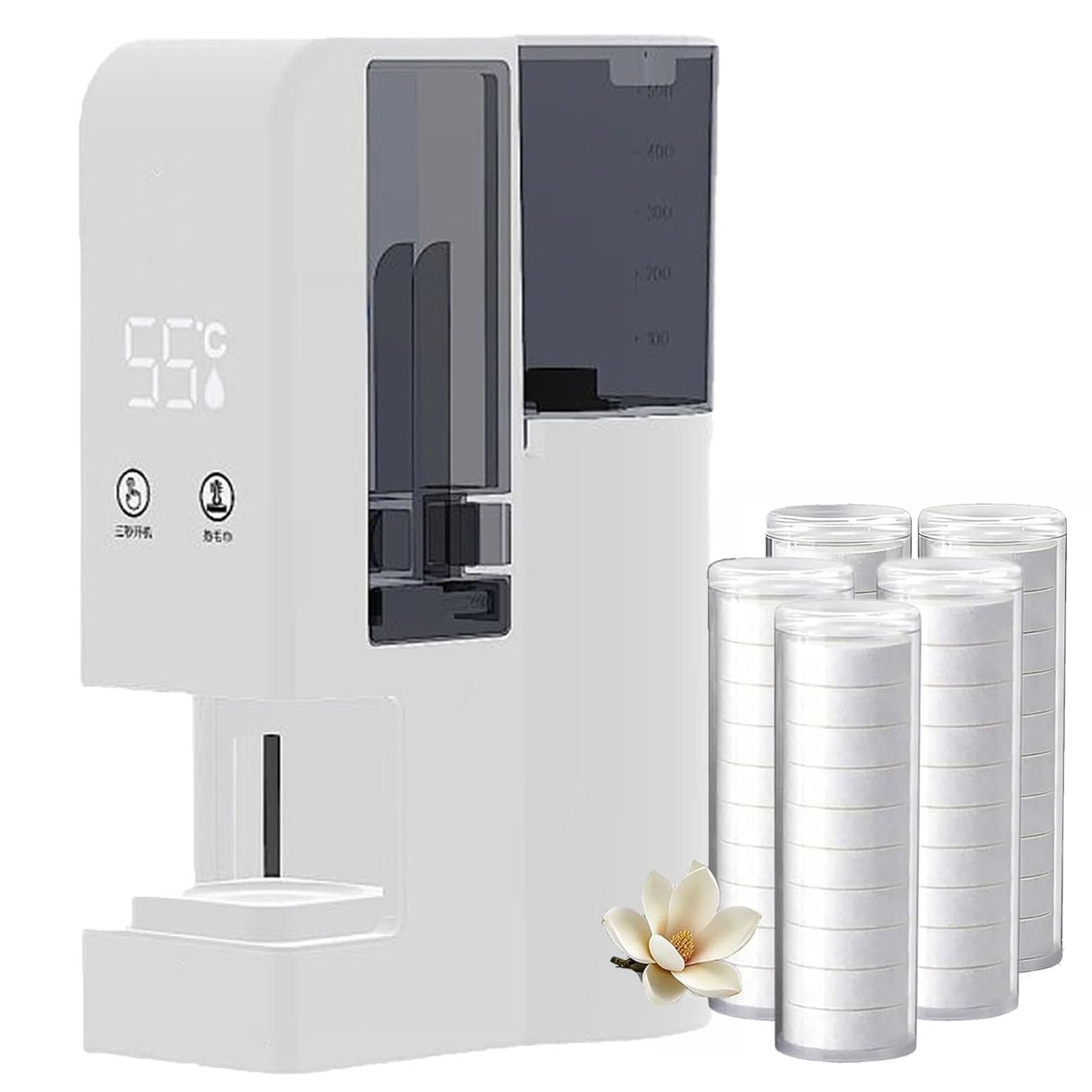 Dispensador de calentador de toallas con calentamiento rápido, suavizante de vapor automático de 5 segundos con tanque de 500 ml, temperatura constante 55C para el cuidado facial del spa y la purifica