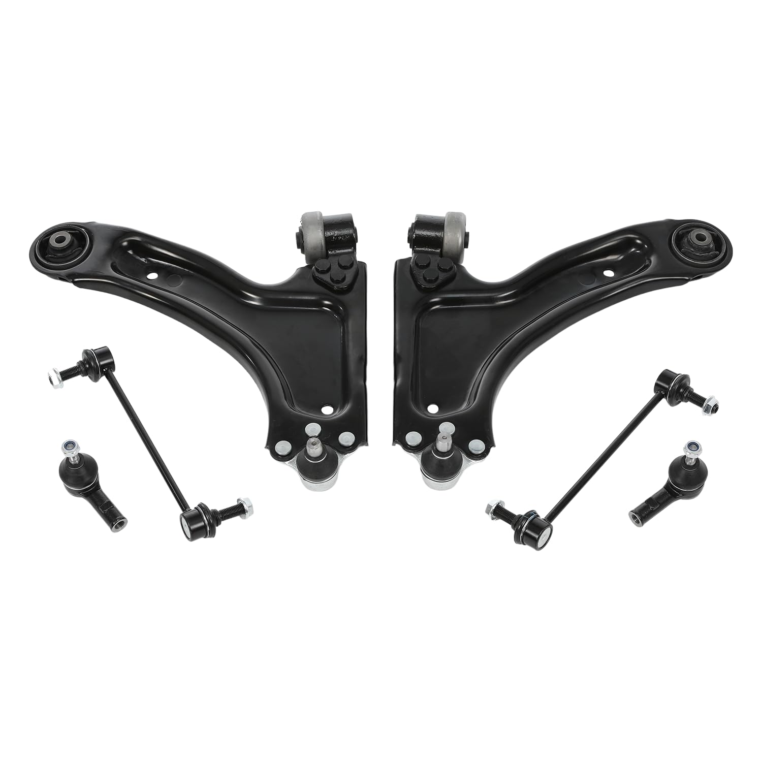 2x Querlenker mit Koppelstange + Spurstangenkopf Vorderachse Links Rechts Kompatibel mit Opel Combo, Corsa C X01, Tigra Twintop X04