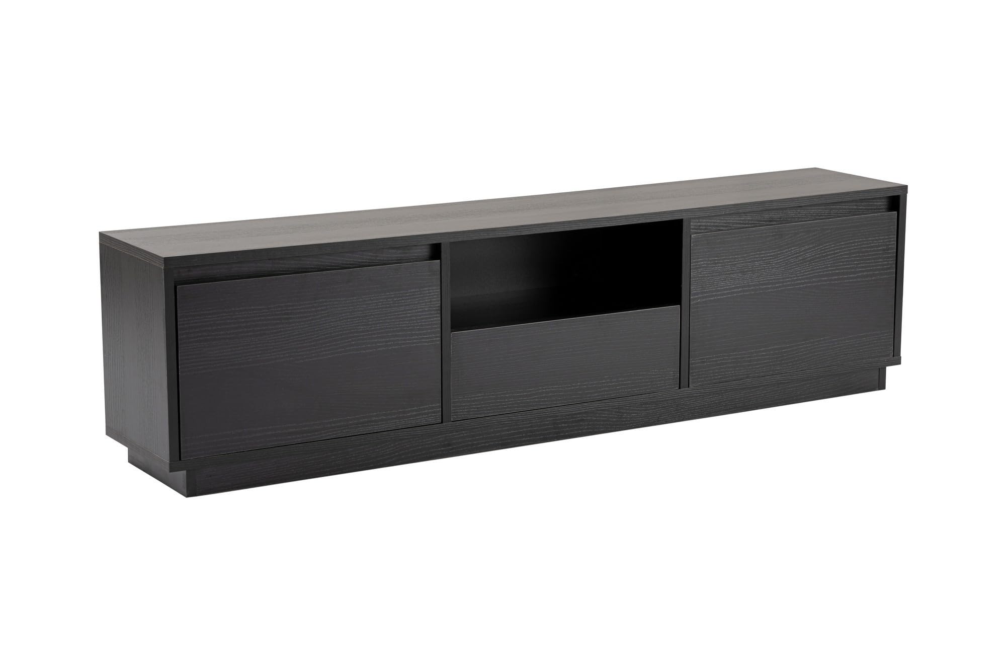 Hanah Home TV Stand, Melamine, Wood Black, One Size