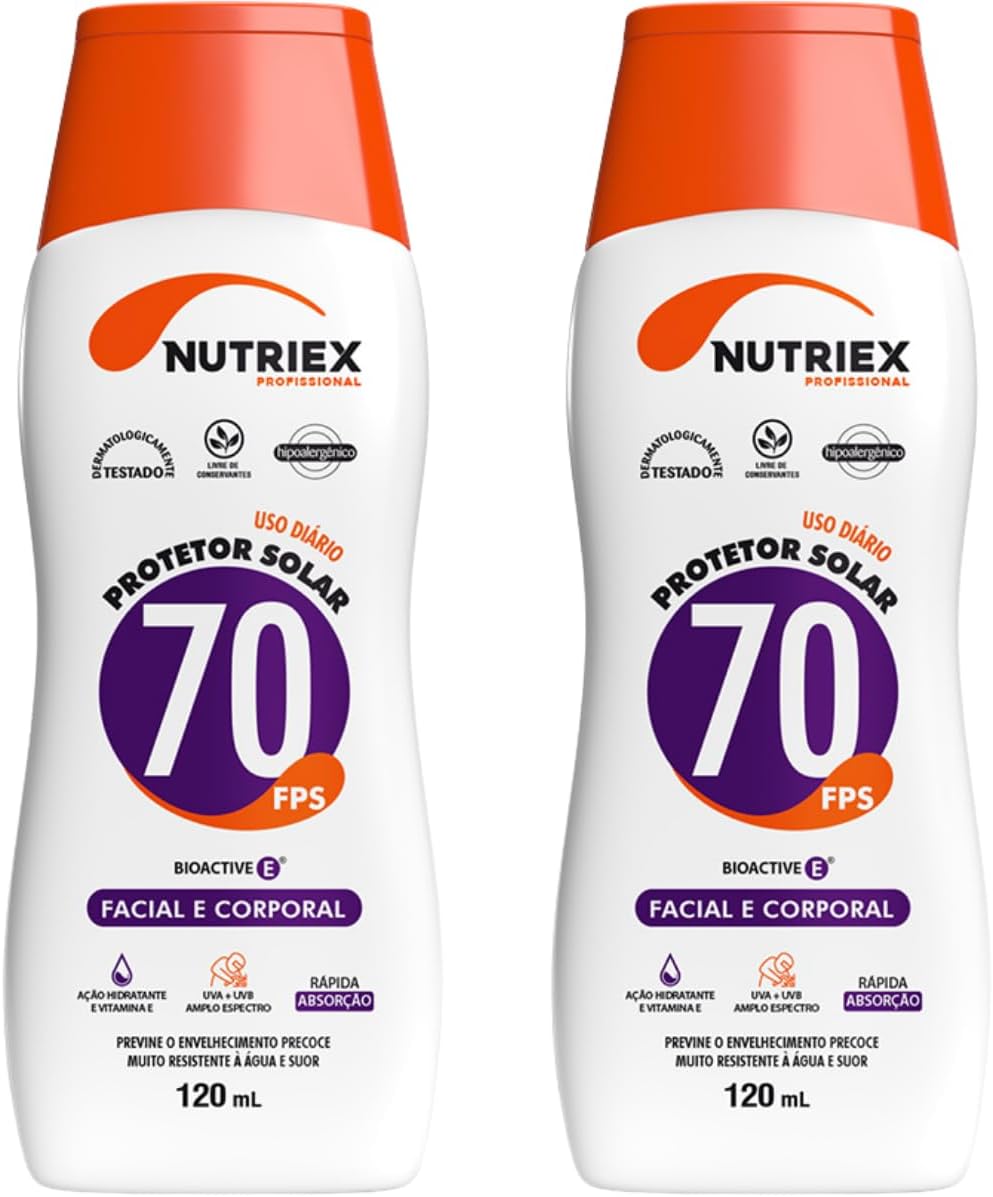 Kit 2 Protetor Solar Soldador Fps 70 Facial Nutriex 120ml