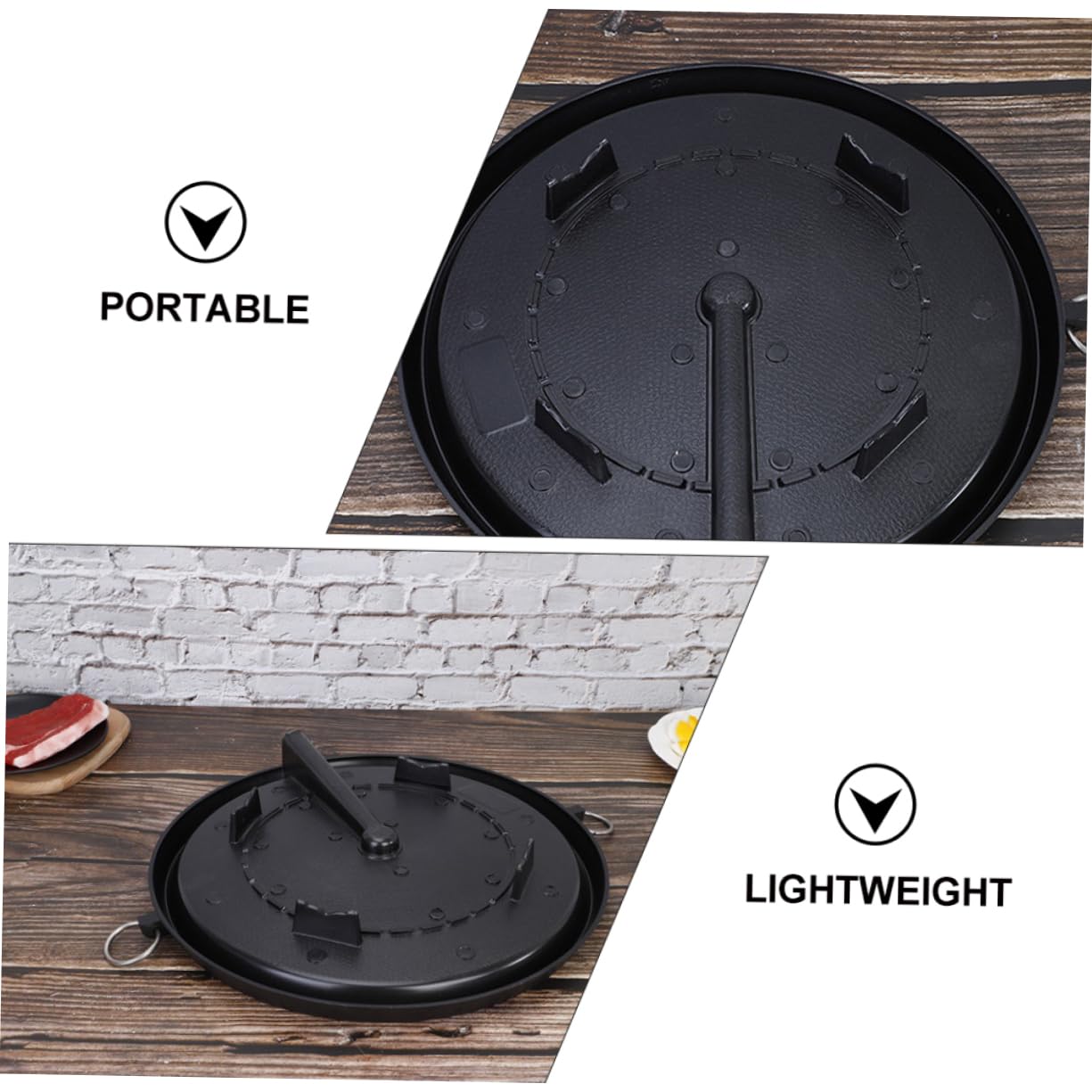 Piastra Barbecue Antiaderente Leggera in Ghisa Resistente Al Calore Per Bistecche e Pancetta Adatta Fornelli Gas Portatili Per Uso Interno Ed Esterno Per Picnic e Feste
