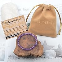 Vista 17 de MASSIVE BEADS Pulsera elástica de yoga hecha a mano con piedra natural, cristal curativo, energía, regalos para adultos unisex de 0.157 in, 0.236
